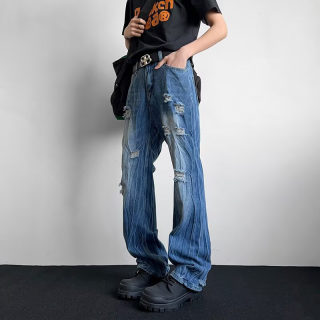 Lightning Pattern Ripped Jeans for Men 2
