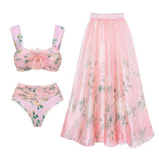 Floral bikini set (high-waisted)