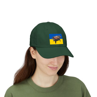 Grill Skewers on Blue Yellow Flag Dad Cap | BBQ Ukraine Baseball Hat 71