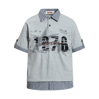 Star Letter Print Polo Shirt | Streetwear