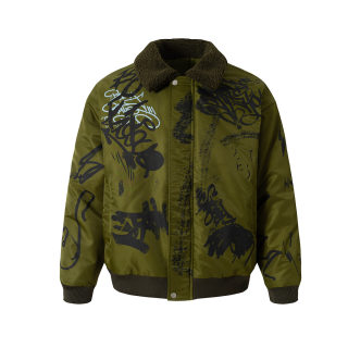 Retro Padded Jacket | Solid & Floral Pattern