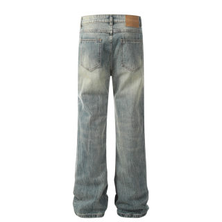 Vintage Washed Gradient Denim Pants 2