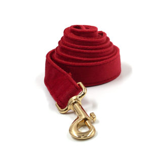 Christmas Red Velvet Pet Collar & Leash Set | Bow Design with Poop Bag Holder