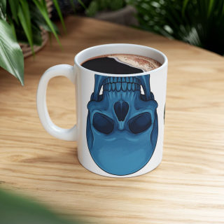 Blue and Orange Skull Pattern Mug | Ceramic Coffee Mug 14