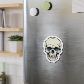 Skull Illustration Die-Cut Magnet | Gothic Skull Fridge Magnet 9