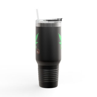 Organic cannabis leaf travel mug, 40oz insulated tumbler 4