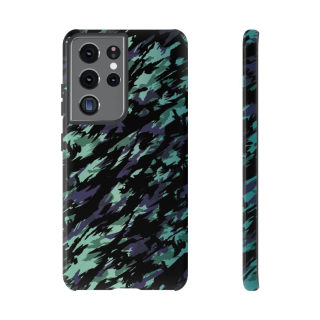 Teal Black Abstract Camo Phone Case 42