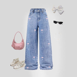 Vintage Washed Wide Leg Denim Pants | High Waist Straight Cut 6
