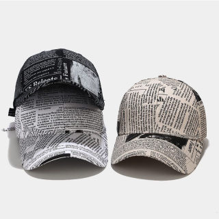 Retro Newspaper-Print Baseball Cap 2
