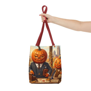 Pumpkin Head Businessmen Tote Bag | Halloween Pumpkin City Illustration 49