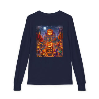 Jack-O'-Lantern Halloween Street Scene Long Sleeve Kids Tee 21