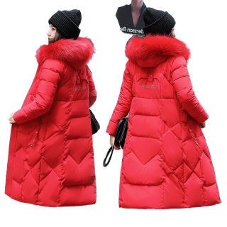 Fitted Russian-Style Mid-Length Cotton Coat for Women, Fur Collar 5