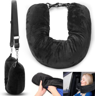 Travel Pillow — Fillable with Clothes, Soft Plush U-Shaped Neck Pillow 2