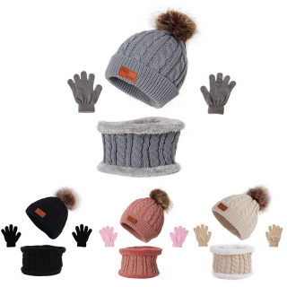 Kids' Autumn/Winter Knit Hat, Gloves & Scarf Set | Single Ball Acrylic 5