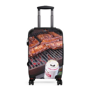 BBQ Ribs Grill Photo Suitcase | Travel Luggage with Barbecue Design 4