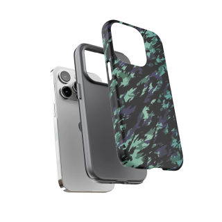 Teal Black Abstract Camo Phone Case 130