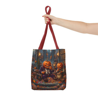 Jack-o'-Lantern Candy Haul Tote Bag | Halloween Pumpkin Scene 49