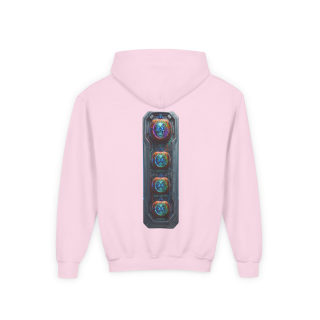 Glowing Cyber Pumpkin Kids Hoodie 62