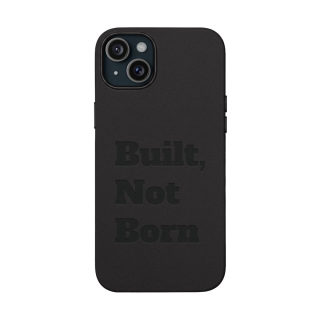 "Built, Not Born" PU Leather Phone Case | Debossed Text, Black 13