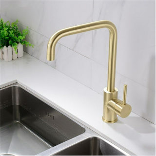 Stainless Steel Gold Kitchen Faucet, Brushed Finish 5