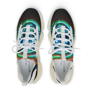 Green Orb Abstract Mesh Sneakers | Athletic Shoes 4