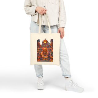 Halloween Pumpkin Patch Trick or Treat Tote | Haunted Town Jack-o'-Lanterns 19
