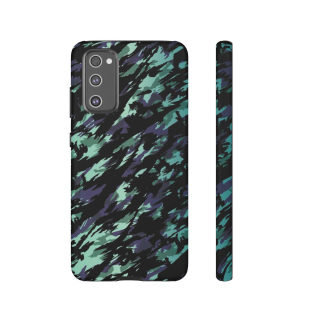 Teal Black Abstract Camo Phone Case 47