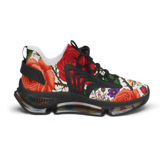 Vintage Rose Floral Mesh Sneakers | Floral Pattern Athletic Shoes 14