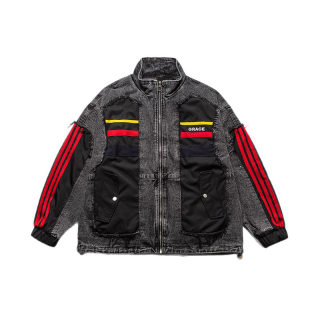 High-Quality Heavyweight Washed Patchwork Denim Jacket 5
