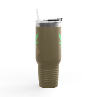Organic cannabis leaf travel mug, 40oz insulated tumbler 9