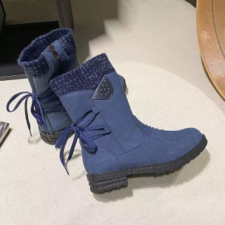 Women's Flat Martin Boots | Square Heel with Back Strap 5