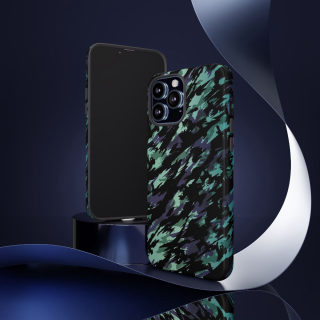 Teal Black Abstract Camo Phone Case 93