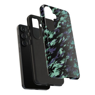 Teal Black Abstract Camo Phone Case 187