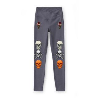 Floral Skull Pattern Leggings | Halloween Skull Leggings 3