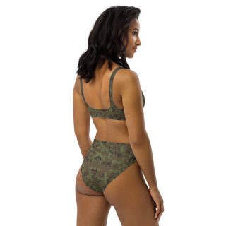 High-waisted bikini, digital green camo 13