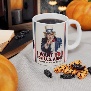 Uncle Sam I Want You Poster Mug | Ceramic Coffee Cup, Patriotic USA Design 13