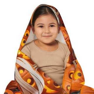 Jack-o'-Lantern Pumpkins Youth Hooded Towel | Halloween Pumpkin Pattern 8