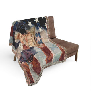 Uncle Sam Pointing Woven Blanket | American Flag Patriotic Throw 11