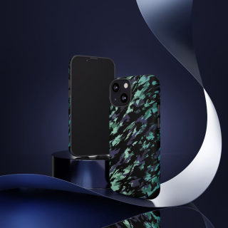 Teal Black Abstract Camo Phone Case 90