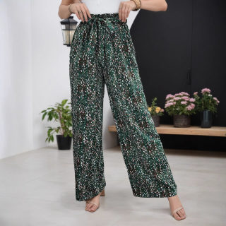 Women's Floral Bow-Tie High-Waisted Pants