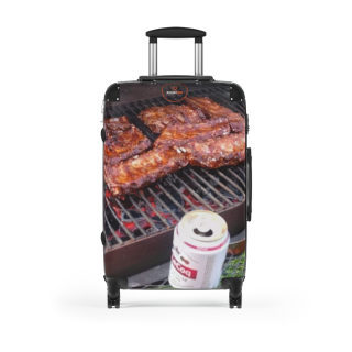 BBQ Ribs Grill Photo Suitcase | Travel Luggage with Barbecue Design 2