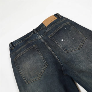 Men's Cat-Whisker Distressed Splatter-Paint Jeans 4