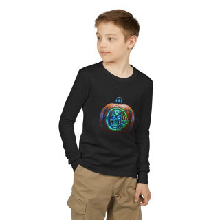Skull Pumpkin 'No Tricks' Long Sleeve Kids Tee 27