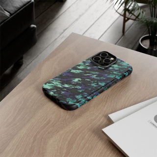 Teal Black Abstract Camo Phone Case 169