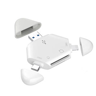 Memory card reader — 3-in-1 memory card reader with triangular magnetic cap