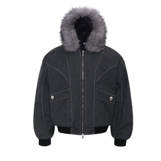 Men's Cotton Collar Padded Jacket | Fleece-Lined Streetwear