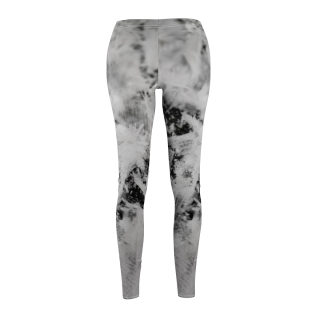 Black & White Frost Print Leggings | Abstract Ice Crystal Pattern, All-Over Print 2