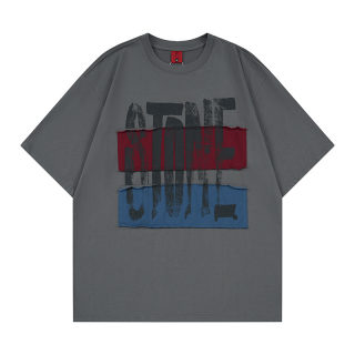 Color Block Embroidered Short Sleeve T-Shirt 3
