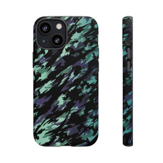 Teal Black Abstract Camo Phone Case 33