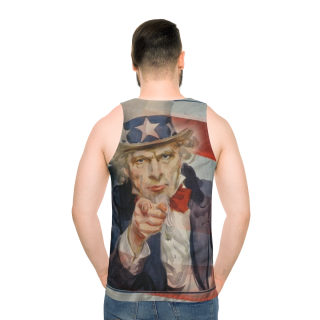 Uncle Sam Pointing Tank Top | Patriotic USA Flag Graphic 5